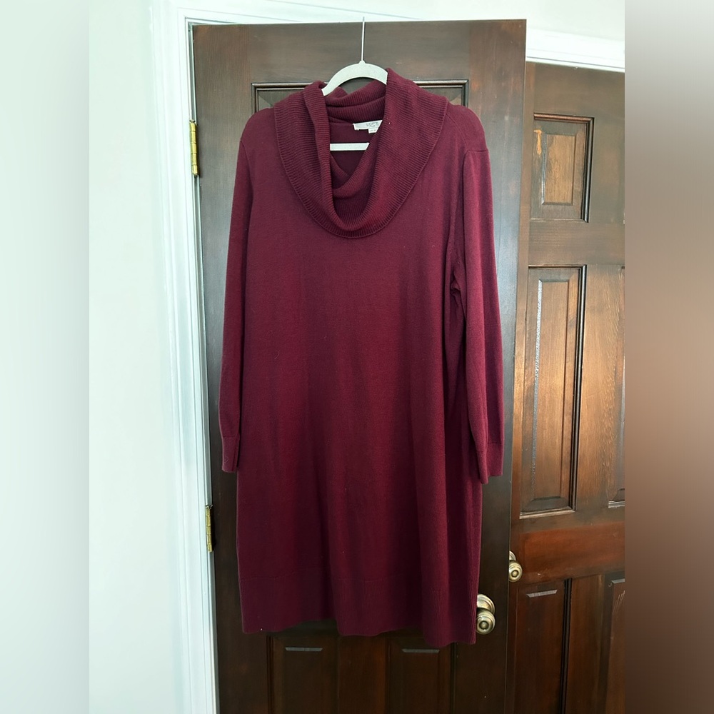 Maroon sweater dress